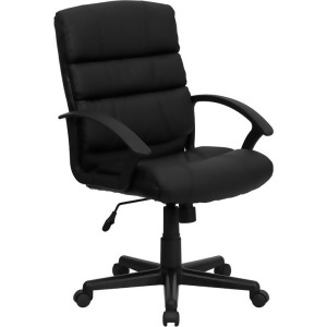 Flash Furniture Mid-Back Black Leather Office Chair Go-1004-bk-lea-gg - All