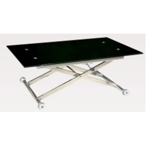 Chintaly Sherry Cocktail Table In Black Glass - All