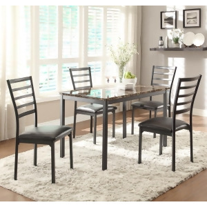 Homelegance Flannery 5 Piece Dining Room Set w/ Faux Marble Table Top - All