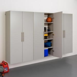 Prepac HangUps Garage 108 Inch Storage Cabinet Set E Three Piece in Gray - All
