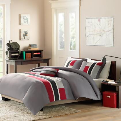 Mi Zone Pipeline Comforter Set In Red 