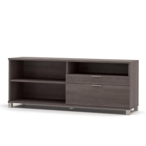 Bestar Pro-Linea Credenza With Drawers In Bark Grey - All