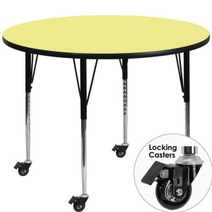 Flash Furniture Mobile 42 Round Activity Table With Yellow Thermal Fused Lamina - All