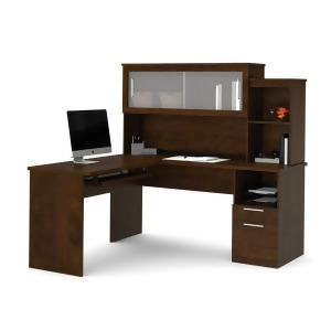 Bestar Dayton L-shaped Desk In Chocolate - All