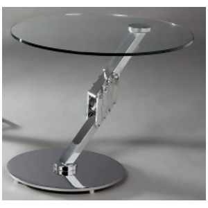 Chintaly 8078 Lamp Table In Clear Glass - All