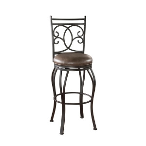 American Heritage Nadia Stool in Coco w/ Coco Bonded Leather Cushion - All