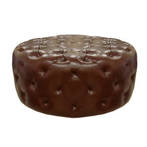 Armen Living Victoria Ottoman In Brown Bonded Leather - All