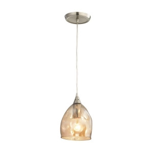 Elk Lighting Niche 1 Light Pendant In Satin Nickel And Champagne Plated Glass - All