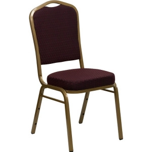 Flash Furniture Hercules Series Crown Back Stacking Banquet Chair w/ Burgundy Pa - All