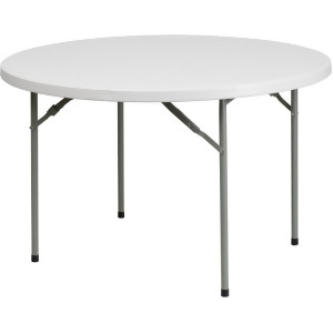 Flash Furniture 48 Round Granite White Plastic Folding Table - All