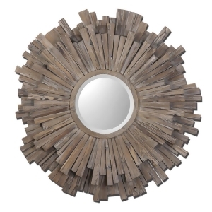 Uttermost Vermundo Round Decorative Wall Mirror in Walnut Stained - All