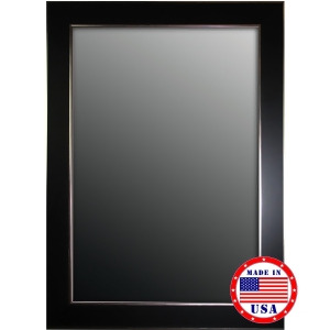 Hitchcock Butterfield Black ForestAndSilver Edged Trim Framed Wall Mirror - All