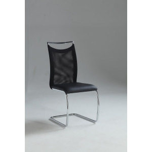 Chintaly Nadine Meshed Back Cantilever Side Chair In Black Set of 2 - All