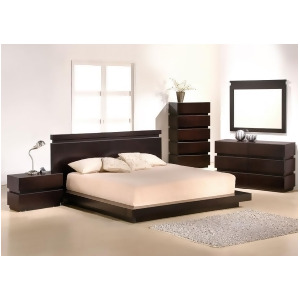 J M Furniture Knotch 4 Piece Platform Bedroom Set in Expresso - All