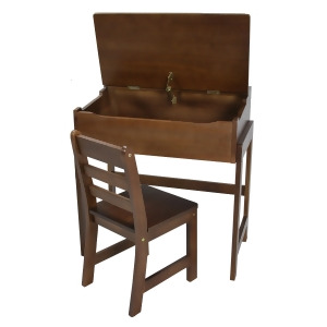 Yu Shan Child's Slanted Top Desk with Chair In Walnut - All