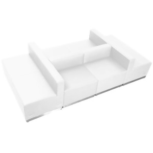 Flash Furniture Zb-803-650-set-wh-gg Hercules Alon Series White Leather Receptio - All