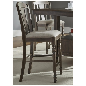 Liberty Furniture Candlewood Slat Back Barstool in Weather Gray - All