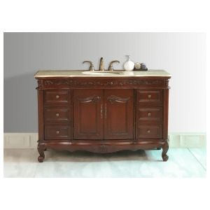 Stufurhome 56 Princeton Single Sink Bathroom Vanity With Travertine Marble Top - All