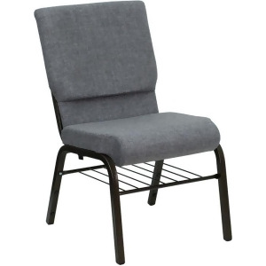 Flash Furniture Hercules Series 18.5 Inch Wide Gray Church Chair w/ 4.25 Inch Th - All