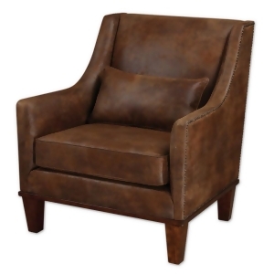 Uttermost Clay Armchair in Antiqued Brass Nail - All
