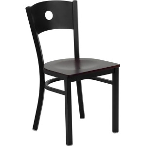 Flash Furniture Hercules Series Black Circle Back Metal Restaurant Chair Mahog - All