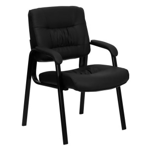 Flash Furniture Black Leather Guest / Reception Chair w/ Black Frame Finish Bt - All