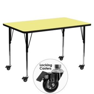 Flash Furniture Mobile 30 X 60 Rectangular Activity Table With Yellow Thermal - All