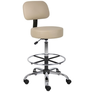 Boss Chairs Boss B16245-bg Caressoft Medical/Drafting Stool w/ Back Cushion - All