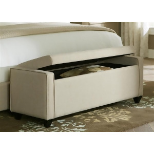 Liberty Furniture Upholstered Bed Bench in Natural Linen Fabric - All