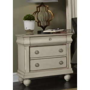 Liberty Furniture Rustic Traditions Night Stand in Rustic White Finish - All