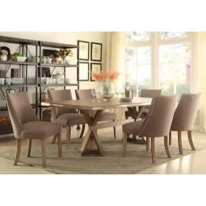 Homelegance Beaugrand 5 Piece Dining Set In Light Oak / Grey Fabric W / Brown To - All