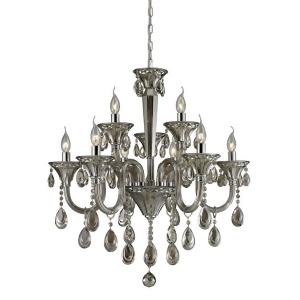 Nulco Lighting Formont 80023/6 3 6 3 Light Crystal Chandelier in Teak Plated C - All