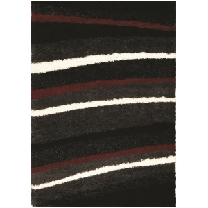 Kalora Shaggy Red/White Stripes Rug - All