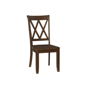 Standard Vintage Cross Back Side Chair Pair Brown Set of 2 - All