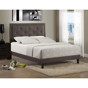 Hillsdale Becker Upholstered Bed Set in Dark Brown Fabric - All