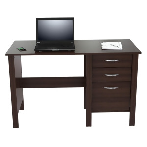 Inval America Writing Desk With Three Drawers In Espresso-Wenge - All