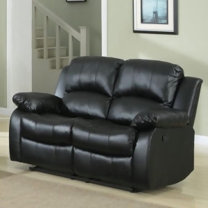Homelegance Cranley Double Reclining Loveseat in Black Leather - All