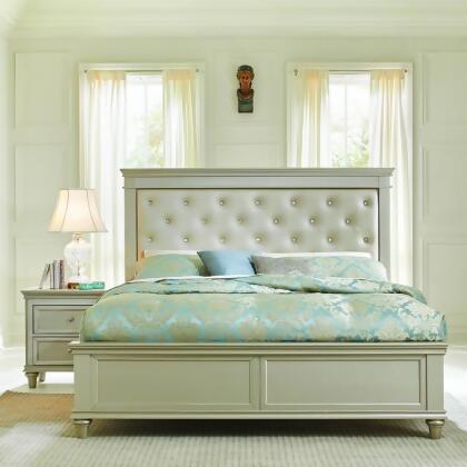 Homelegance Celandine 2 Piece Platform Bedroom Set w/Upholstered Headboard in Si 