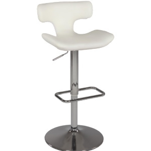 Chintaly 0623 Pneumatic Gas Lift Swivel Stool In White - All