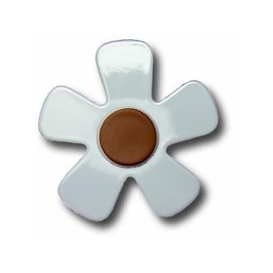 One World Pastel Daisy Blue with Chocolate Center Wooden Drawer Pulls Set of 2 - All
