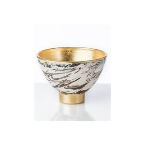 Abigails Roma Collection Marble Footed Bowl with Gold Accents - All