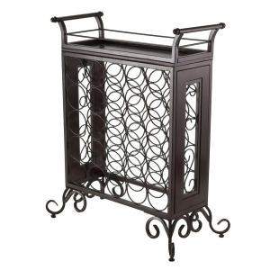 Winsome Wood Silvano Wine Rack 5X5 with Removable Tray In Dark Bronze - All