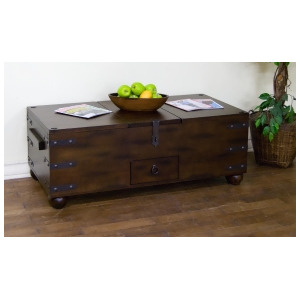 Sunny Designs Santa Fe Trunk Coffee Table In Dark Chocolate - All