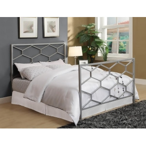 Monarch Specialties 2626Q Queen/ Full Combo Headboard or Footboard in Silver Se - All