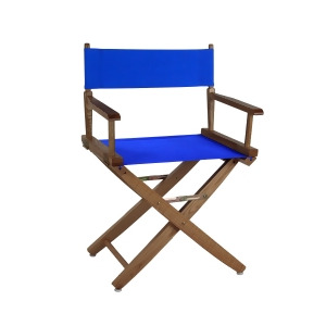 Yu Shan Extra-wide Premium Directors Chair Natural Frame with Royal Blue Color C - All