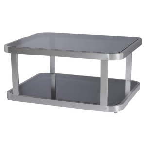 Allan Copley Designs James Rectangular Cocktail Table w/ Smoked Gray Glass Top - All