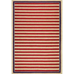Couristan Covington Nautical Stripes Rug In Red-Navy - All