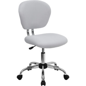 Flash Furniture Mid-Back White Mesh Task Chair w/ Chrome Base H-2376-f-wht-gg - All