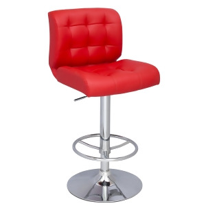 Chintaly 0361 Stitched Seat And Back Pneumatic Stool In Red - All