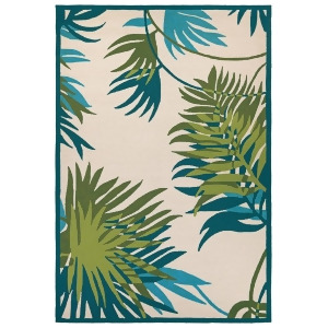 Couristan Covington Jungle Leaves Rug In Ivery-Forest Green - All